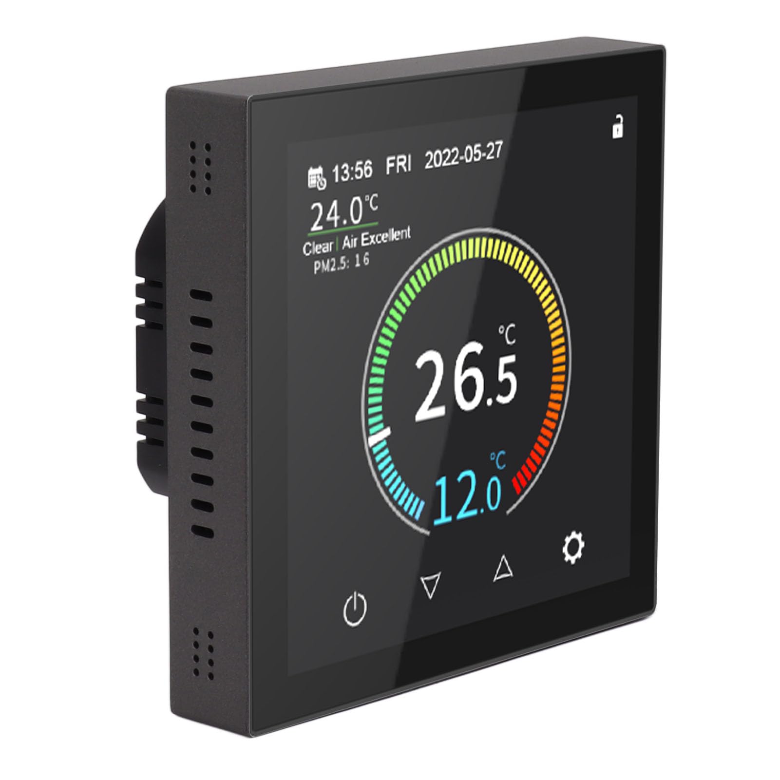 Fafeicy Termostato Inteligente WiFi, Termostato de Calefacción Digital ABS con Pantalla IPS, Control de Temperatura de Montaje en Pared de 90 a 240 V con Retroiluminación para Calefacción de