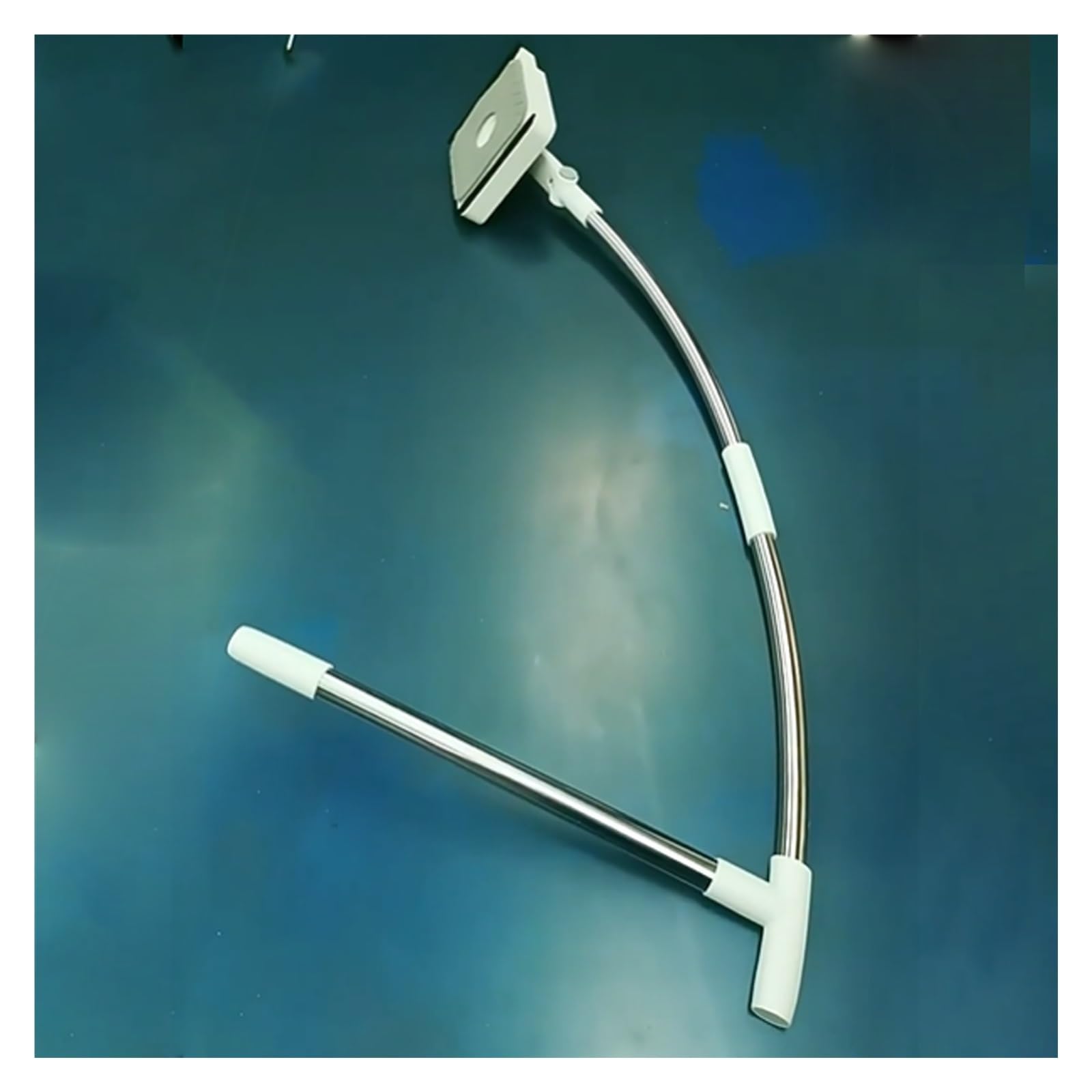 Limpiacristales Limpiador de Ventanas Varilla De Limpieza Curva Con Brazo Humanoide 2 En 1, Cabezal De Limpiaparabrisas Cuadrado, Herramientas Para Lavar Vidrios, Barra De Limpieza(1.6m)