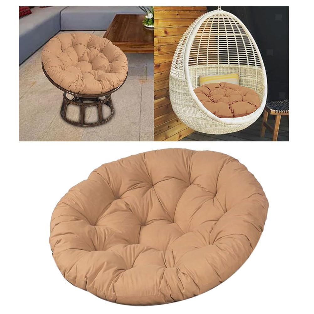 Hängesessel-Kissen, rund, 60 x 60 cm, Polyester, PP-Baumwolle, gefüllt, ergonomische Druckentlastung, Sitzpolster für Terrasse, Schaukelstuhl, Innen- und Außenbereich, atmungsaktiv