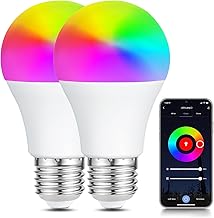 Bratek Lampadina Smart WiFi RGB+CCT E27 11W Potente, Dimmerabile 1050lm Multicolore, Compatibile con Alexa e Google Home, Lampadine LED 220V, Sostituisce 100W Alogene, Set da 2
