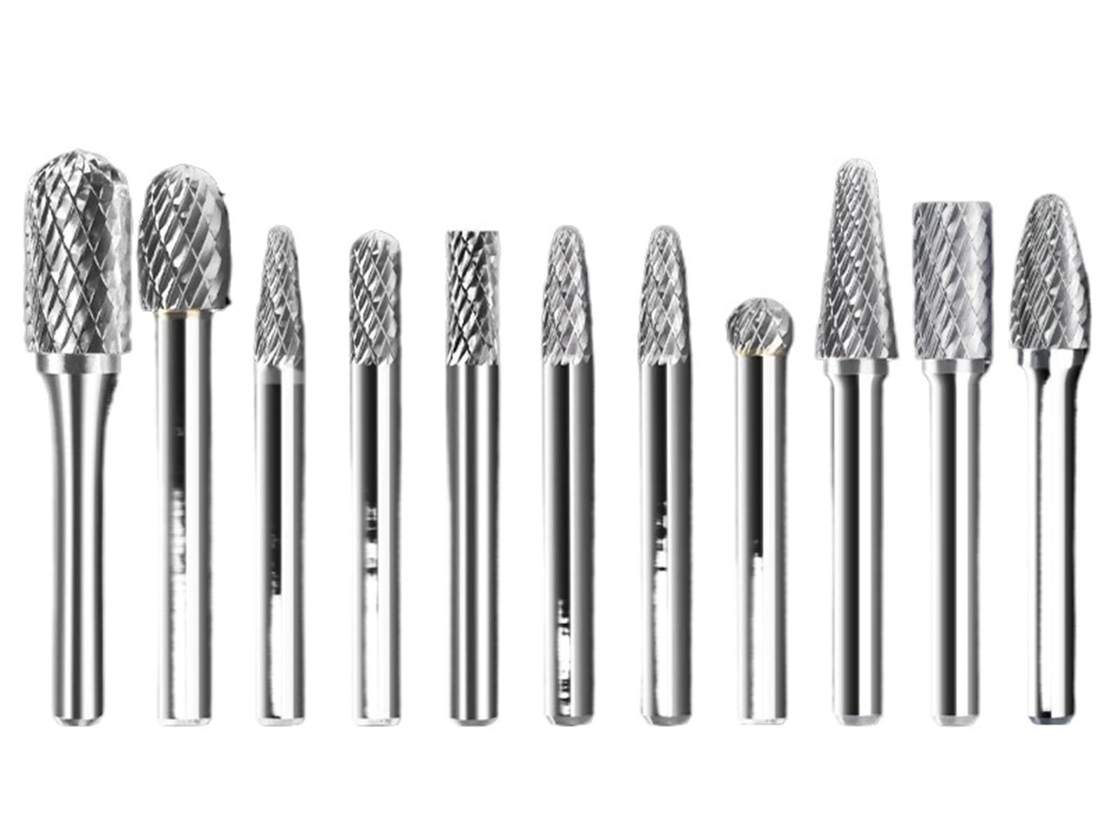 Heavy Duty Rotary File 6.35mm Carbide Burr File Rotary Double Cut Drill Bit for Wood Metal Milling Grinding(SG-3L6)