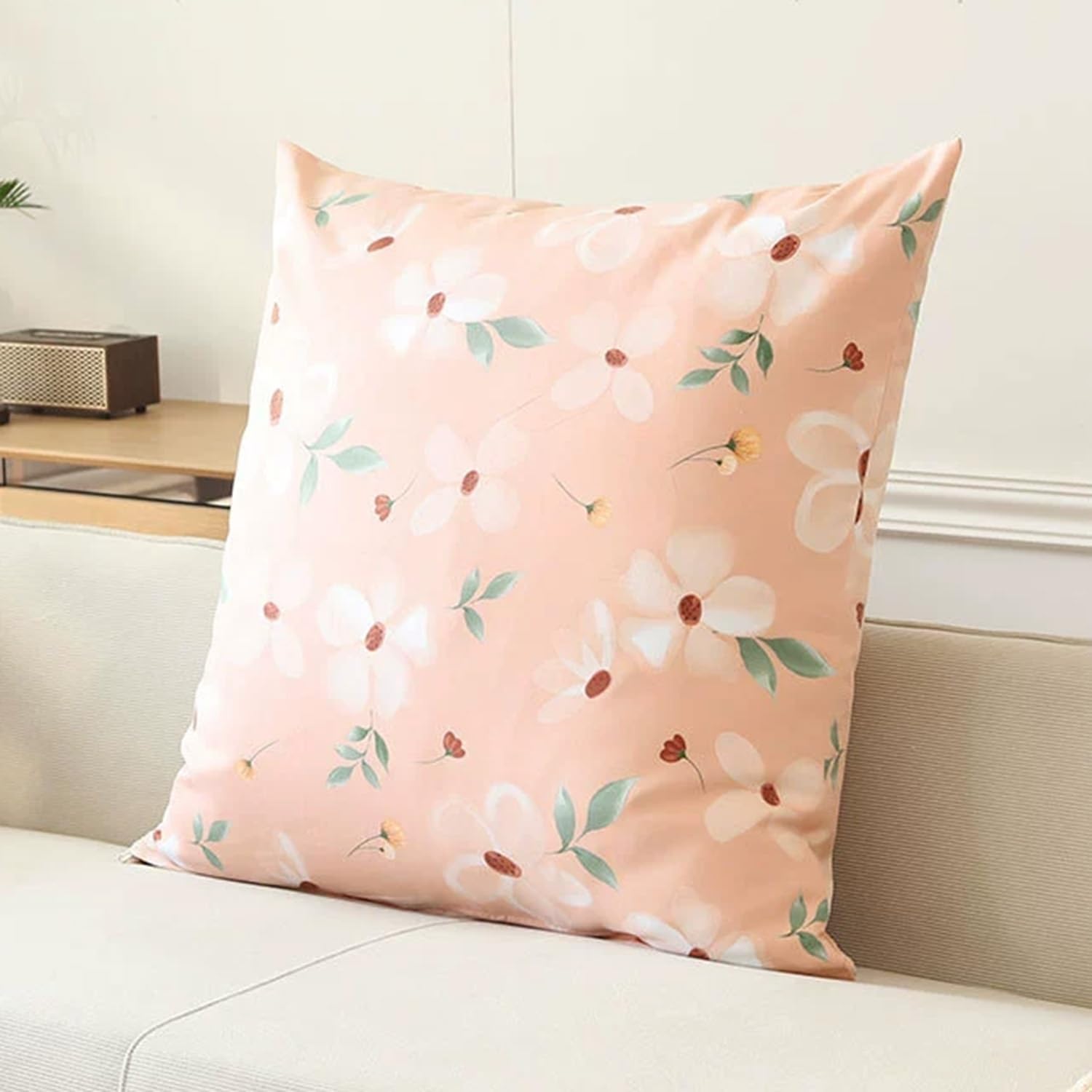 Boho Cotton Canvas Cushion Covers Modern Floral Decorative Pillowcases