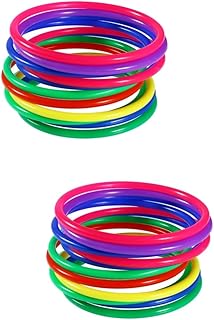 Toyvian 40 Peças Anéis De Plástico Para Crianças Luzes Noturnas Para Adultos Conjunto De Brinquedos Infantis Gancho E Anel Jogos De Arremesso Adereços Lançamento De Anel Brinquedos