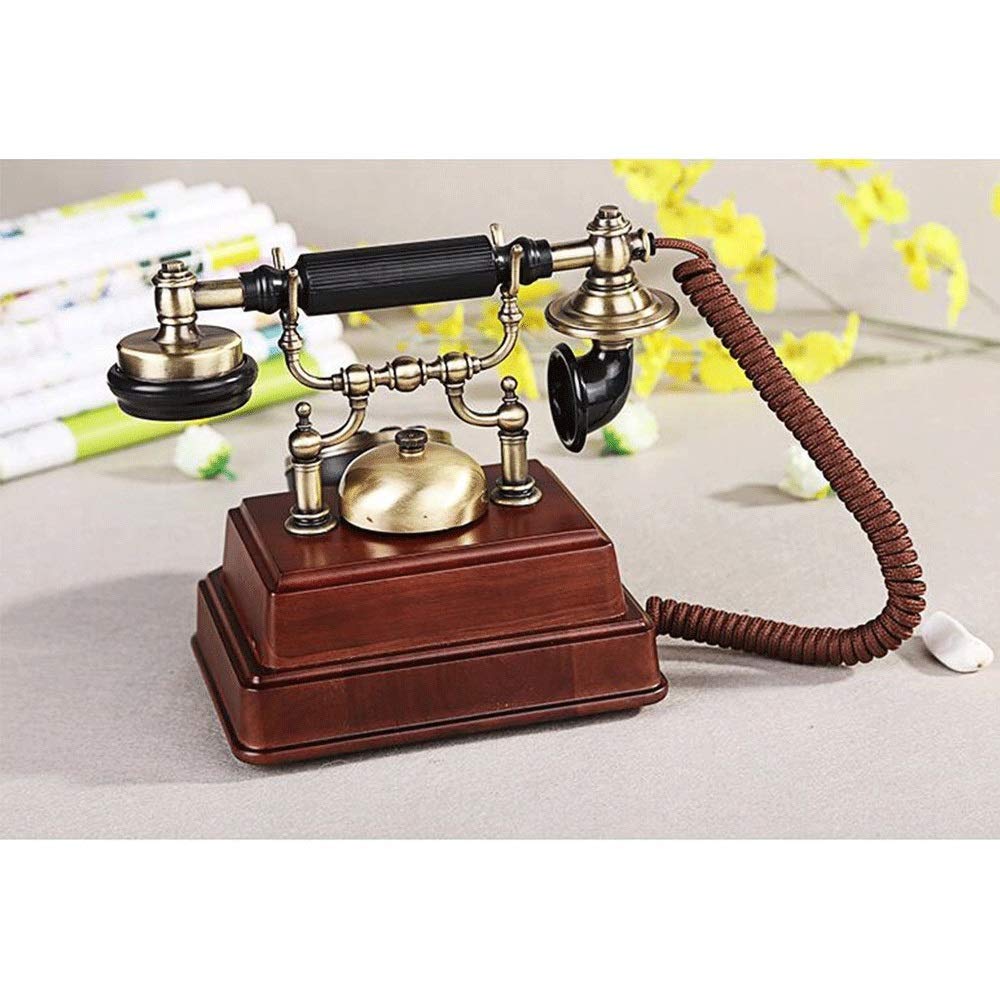 Telefon stacjonarny w stylu antycznym, telefon stacjonarny retro, telefon stacjonarny retro, klasyczny europejski telefon naziemny retro ze słuchawkami wiszącymi, odpowiedni do dekoracji do