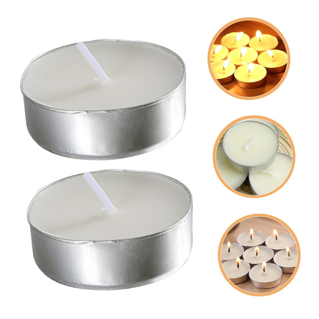 Candele Tea Light Rotonde Bianche 100 Pezzi in Paraffina