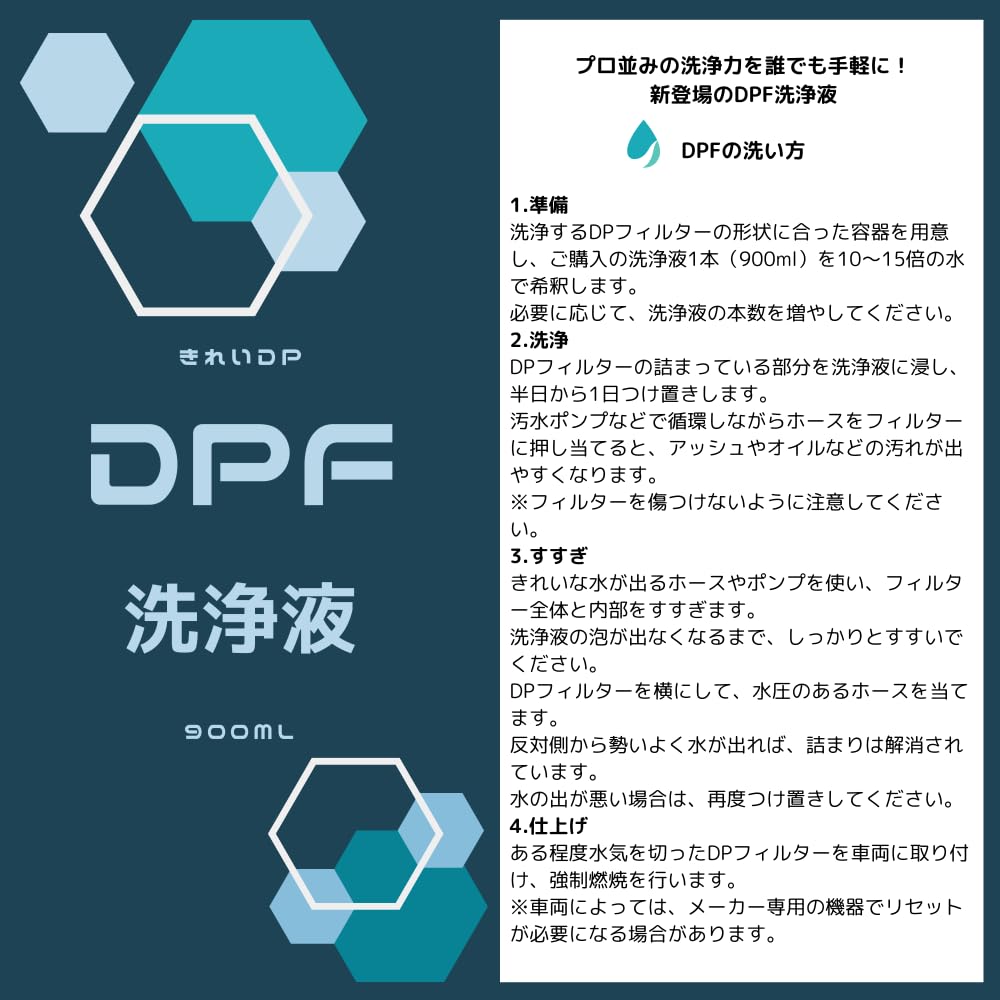 Amazon.co.jp: きれいDP DPF洗浄液 900ml (10~15倍希釈/つけ置き