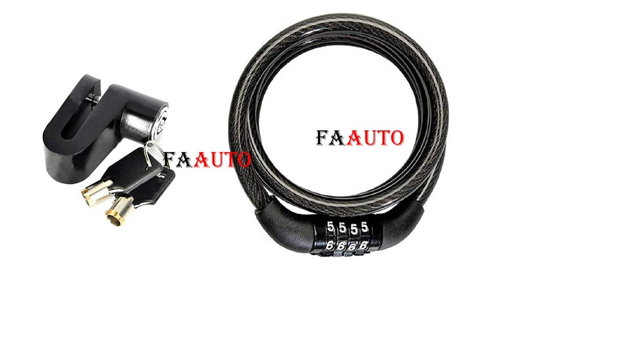 Faauto Anti Theft Disk Brake Lock with Number Lock Universal Bike