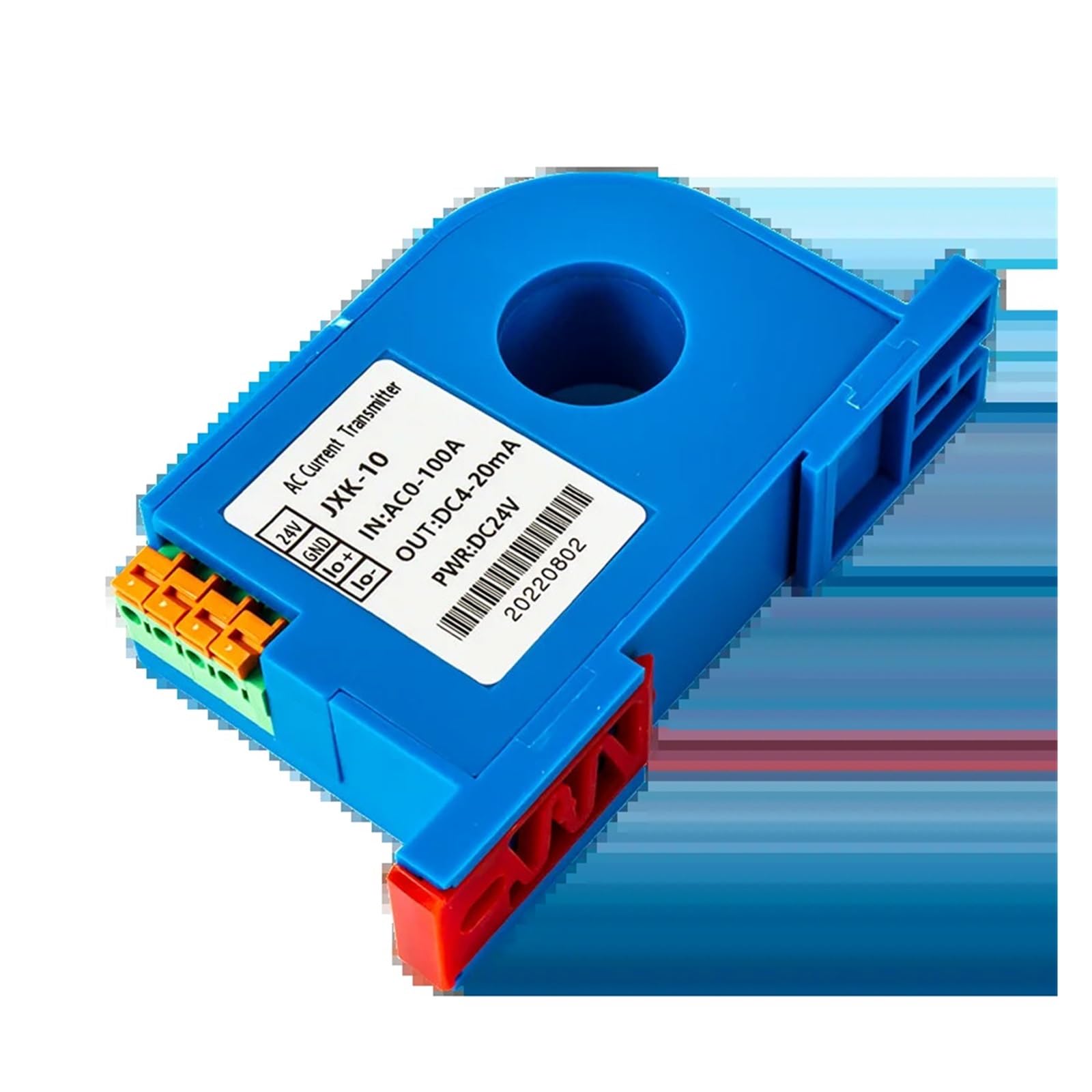 Transductor de presión Transmisor transductor amperios Corriente CC 10A 20A 30A 50A 1000A Entrada del Sensor Hall Convertidor Salida 4-20 mA Potencia 24 V(0-100A,4-20MA Output-DC Input)
