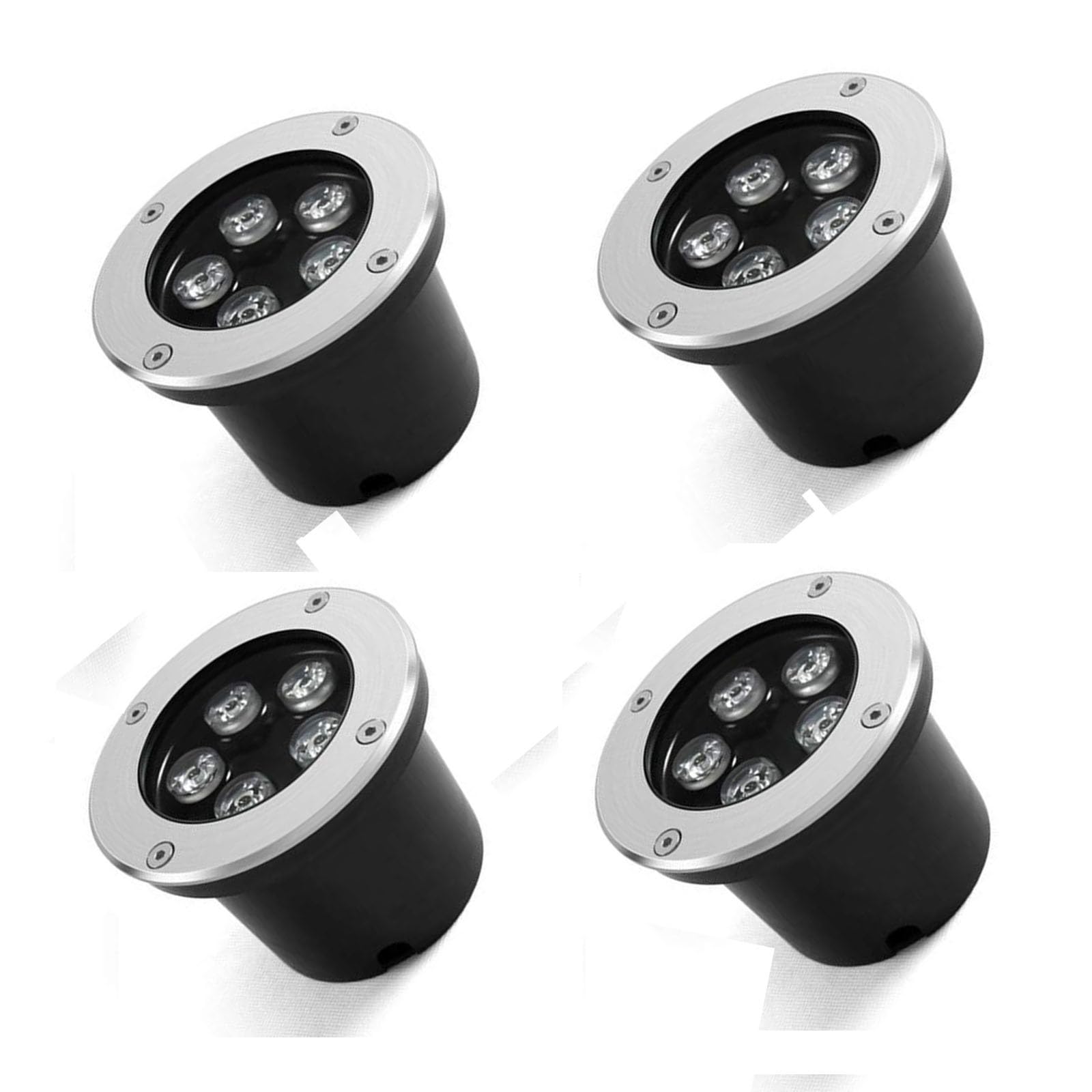 Lot de 4 lampadaires encastrés IP67 verts pour sol et terrasse extérieure