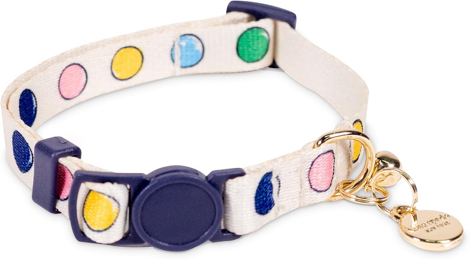 kate spade new york Breakaway Cat Collar, Adjustable Collar with Buckle Closure, Watercolor Dot