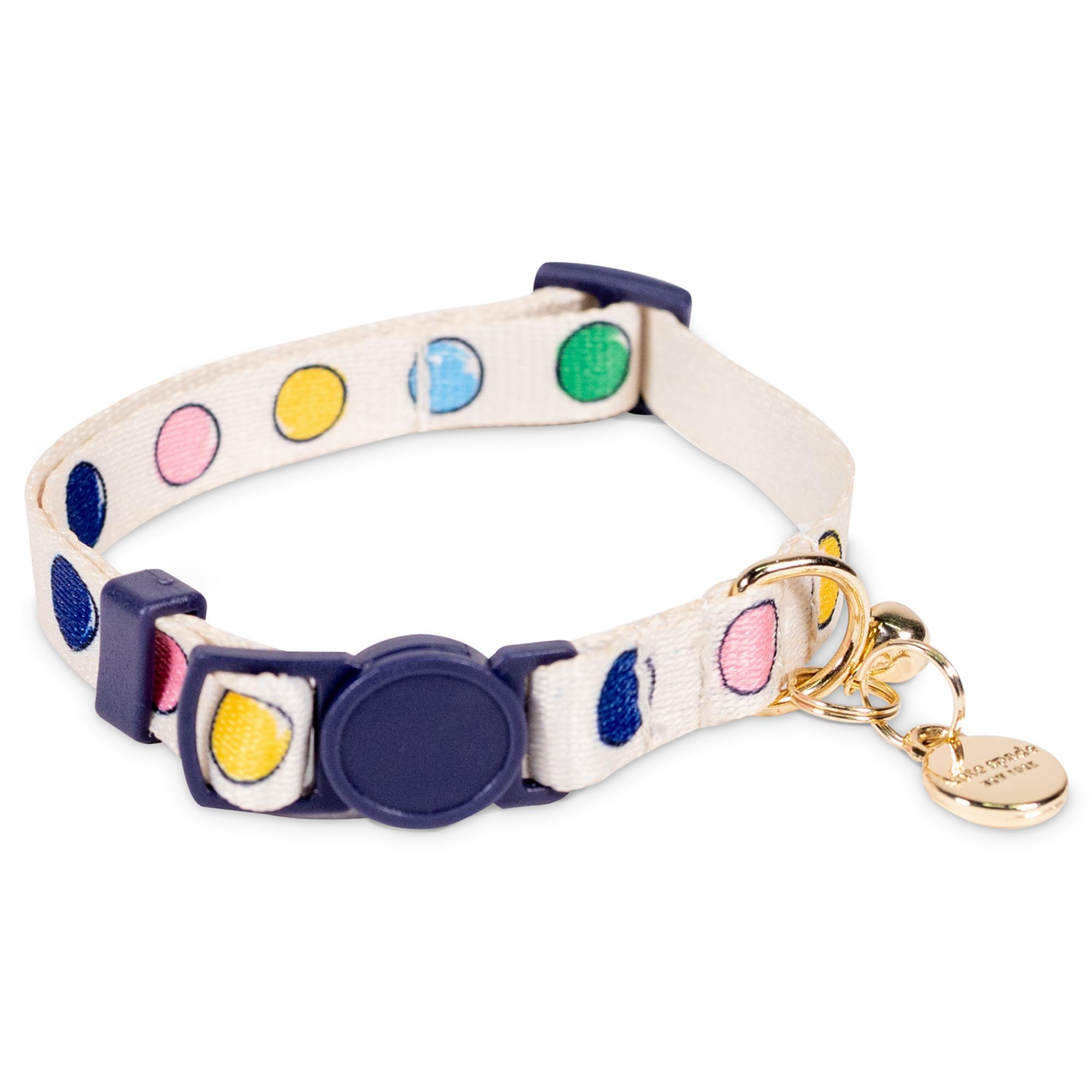 kate spade new york Breakaway Katzenhalsband, verstellbares Halsband mit Schnallenverschluss, Aquarell-Punkte