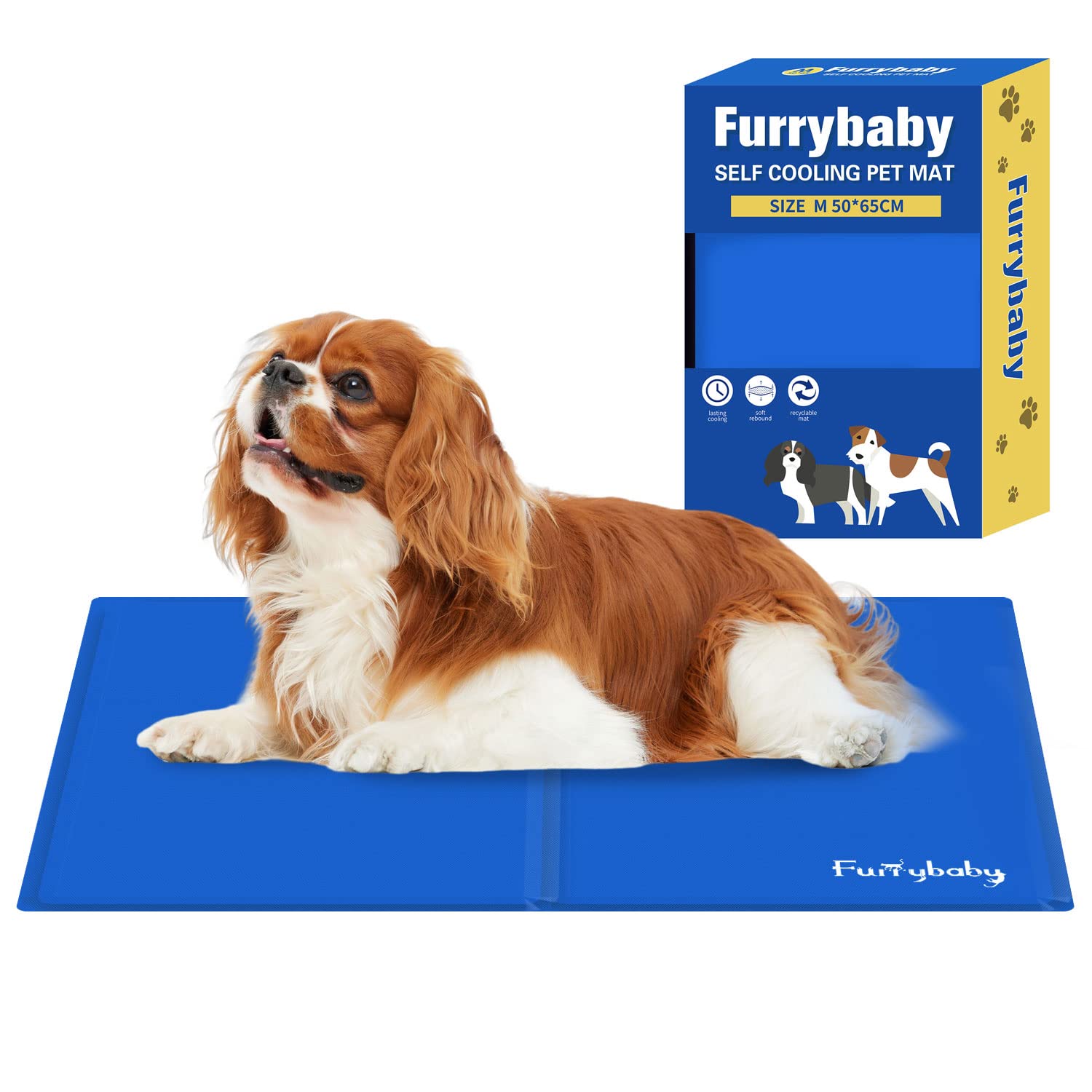 furrybaby Dog Cooling Mat, Pet Bed Dog Mat Self-Cooling Pad Cool Gel Bed Large Pads Mats, No Need to Refrigerate or Freeze