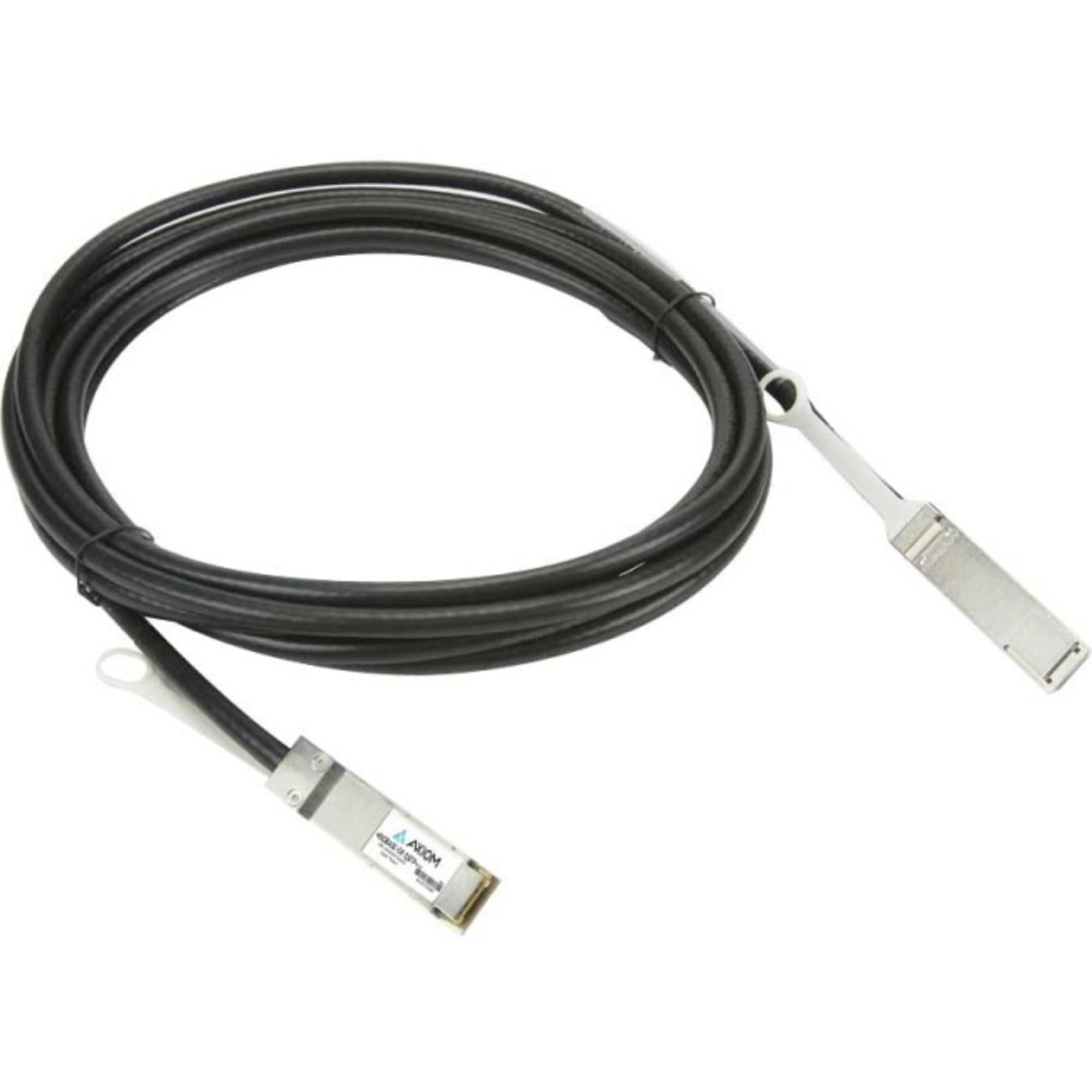 Axiom Pamięć - JH697A-AX Dwuosiowy kabel sieciowy - Twinaxial do urządzenia sieciowego - 5 GB/s - 1 x QSFP+ męska sieć - 1 x QSFP+ męska sieć - czarny