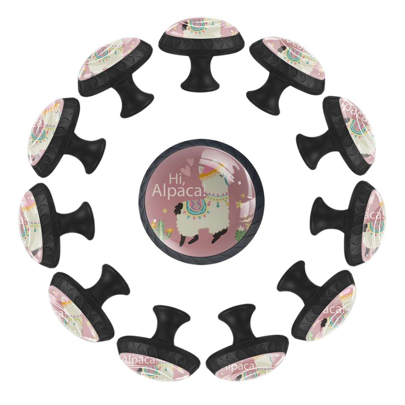 Boutons de tiroir ronds en alpaga lot de 12 pour commode enfant et chambre 35mm