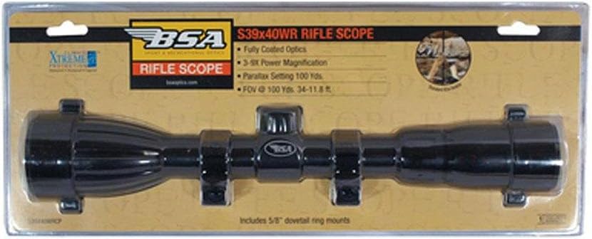 3-9X40mm/30/30 Duplex Rifle Scope with Rings