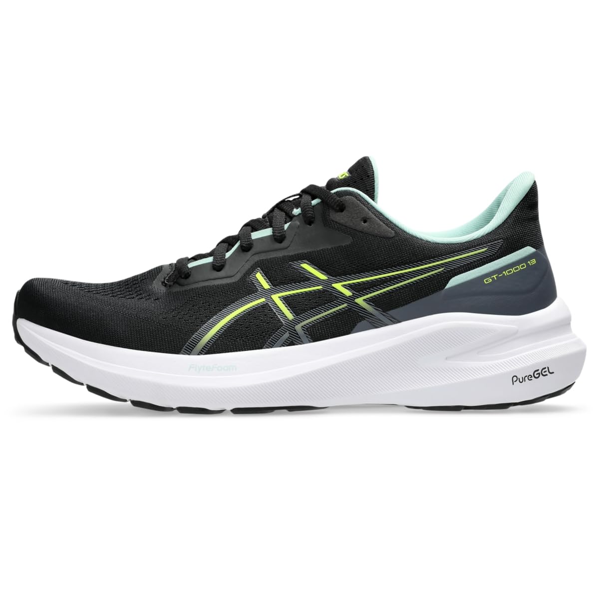 ASICS 1011B858-002 GT-1000 13 Men Black/Safety Yellow UK 5
