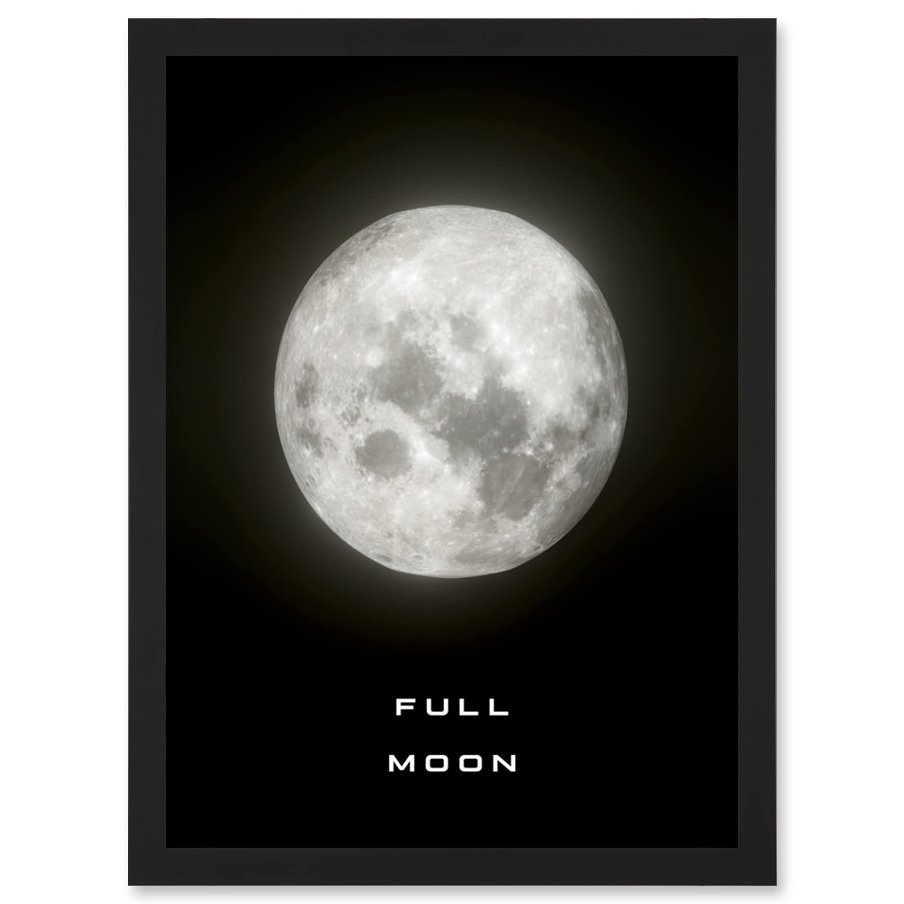 Artery8 Phases of the Moon Astronomy Full Moon Lunar Space Poster Artwork Framed Wall Art Print A4