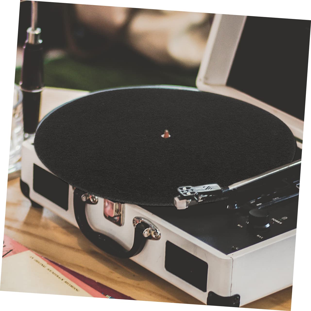 NULYLU 2pcs Record Protectors Vinyl Record Mat Holder for Turntable Felt Material Protect Your