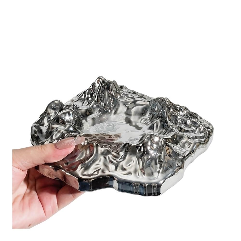 GFHTRELY Ashtray Iceberg Shaped Glass Ashtray, Creative Decor Ornament For Home Living Room Office Smoke Tray(E)