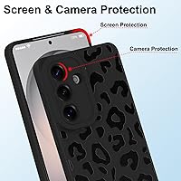 Vista 5 de Funda para Samsung Galaxy S26, diseño de leopardo de lujo para mujeres y hombres, protección completa de la cámara estética a prueba de golpes, Negro
