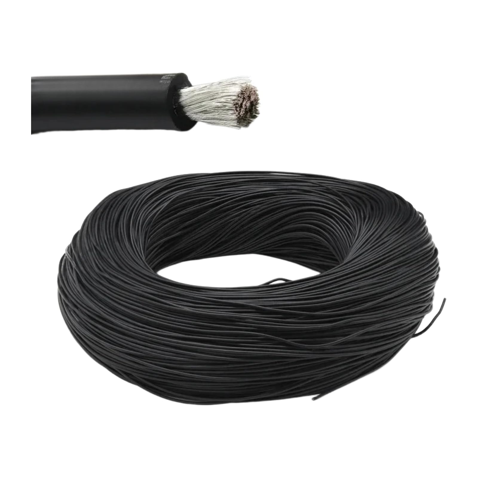 Cables eléctricos 5 50 m 30 28 26 24 22 20 18 16 AWG (negro; 50 metros; 24 AWG)