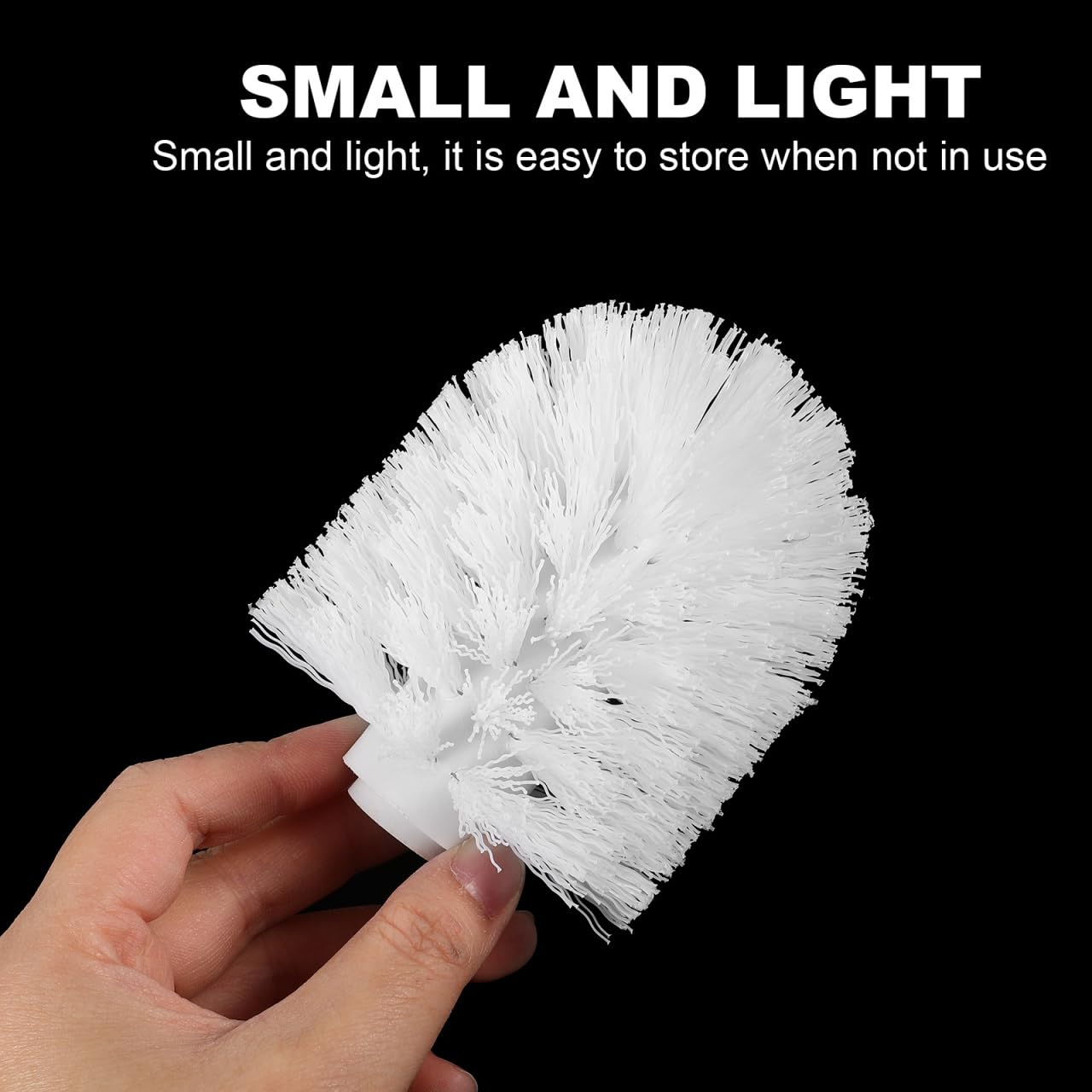 5Pcs Toilet Brush Replacement Heads, White Plastic, Compact Round Ball Design for Bathroom Cleaning, Easy to Install and Store, Fits Most Toilet Brushes