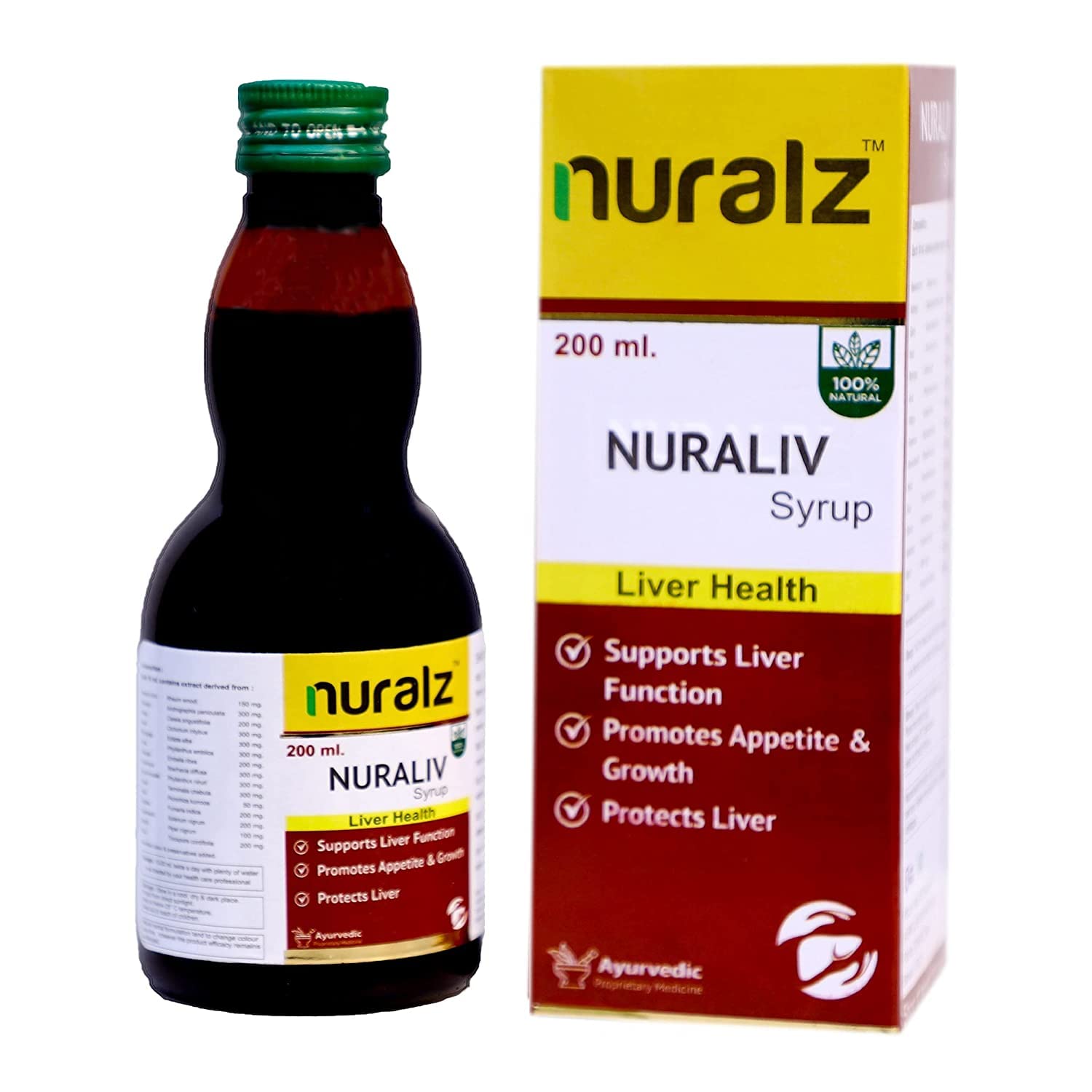 Nuralz Nuraliv Syrup – A Powerful Herbal & Safe Formulation (1000 ml) (Pack of 5 X 200 ml) (B0968TPJ8B) Amazon Price History, Amazon Price Tracker