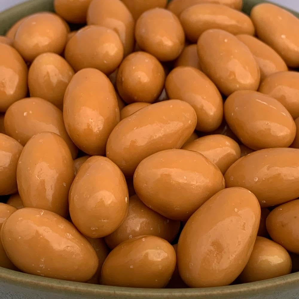 NULTHY 1kg - Almendras con Chocolate Blanco Caramelo y Sal, Snack Gourmet Dulce-Salado, Frutos Secos Premium