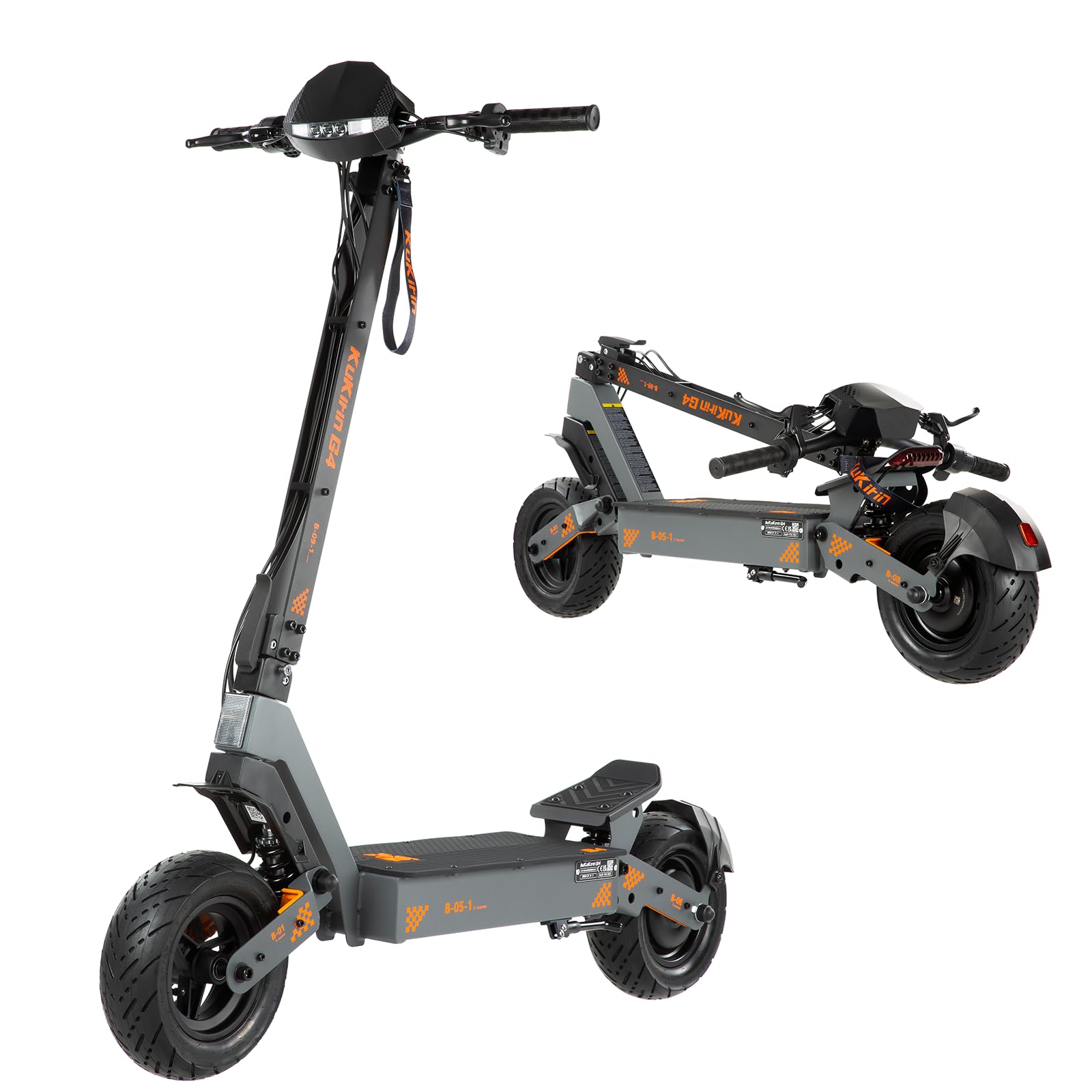 Trottinette Tout Terrain Conforme UE KuKirin G4, pour Adultes, Autonomie 75 km, Pneus 11 Pouces Robustes & Double Freinage Sécurisé