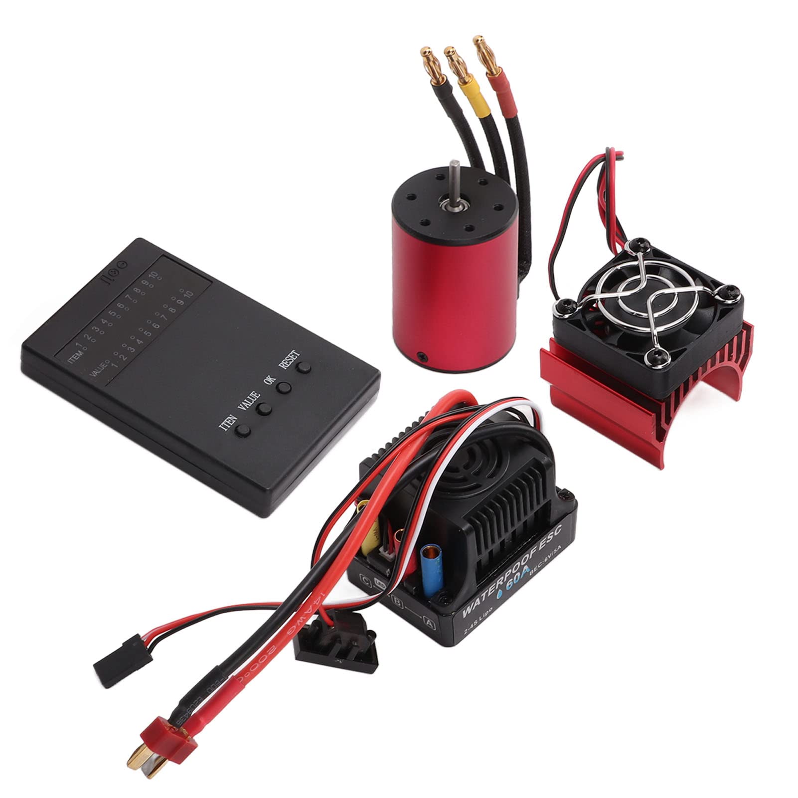 Bezszczotkowy Silnik RC 5200KV z Radiatorem | Konstrukcja o wysokim momencie obrotowym, wodoodporna konstrukcja, kompatybilność z samochodami RC w skali 1/10