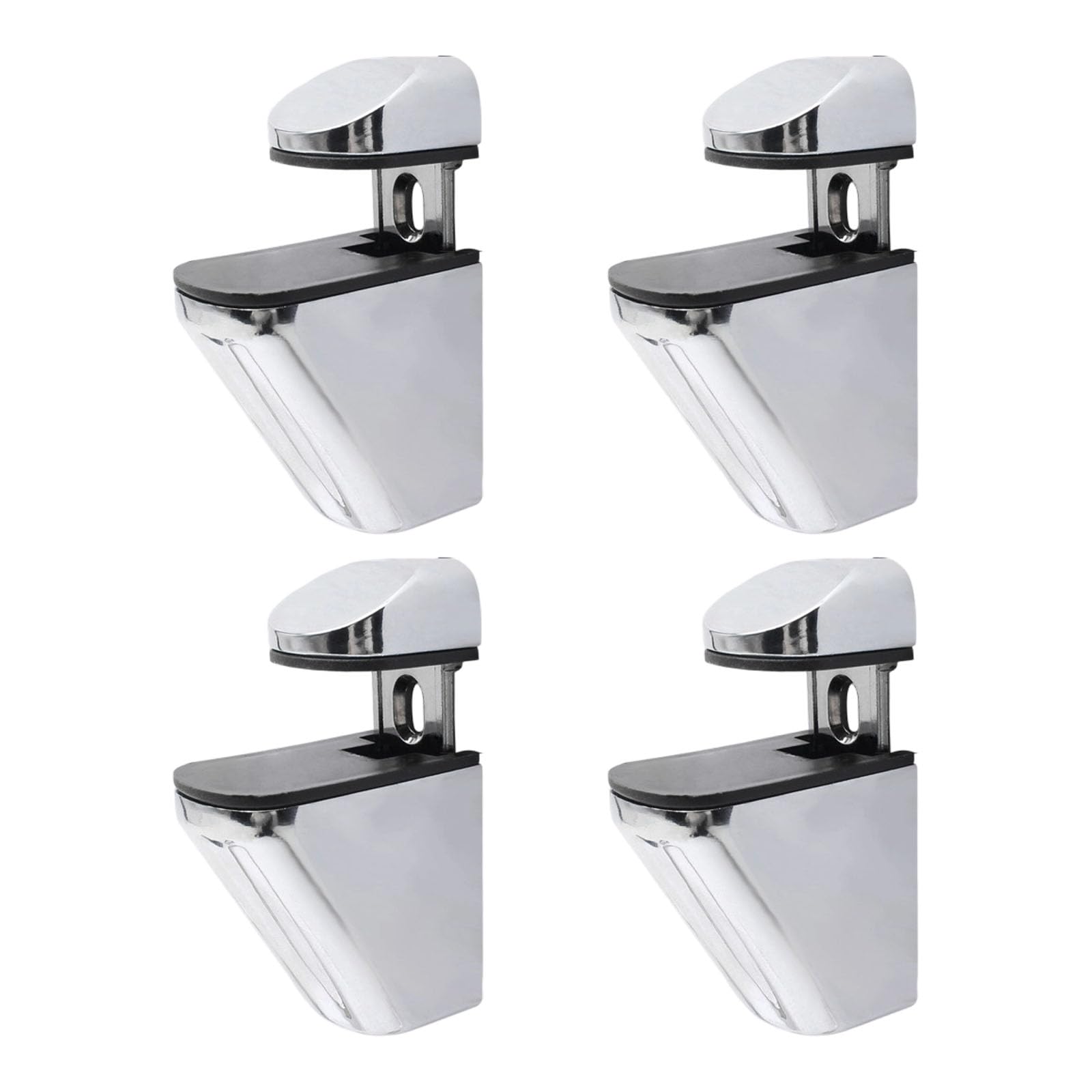 Buxuaaaa Bright Light 4Pc Glass Panel Clamps With Antislip Inserts Adjustable Width Zincs Alloys Construction For Secure Mounting Antislip Glass Clamp Brackets