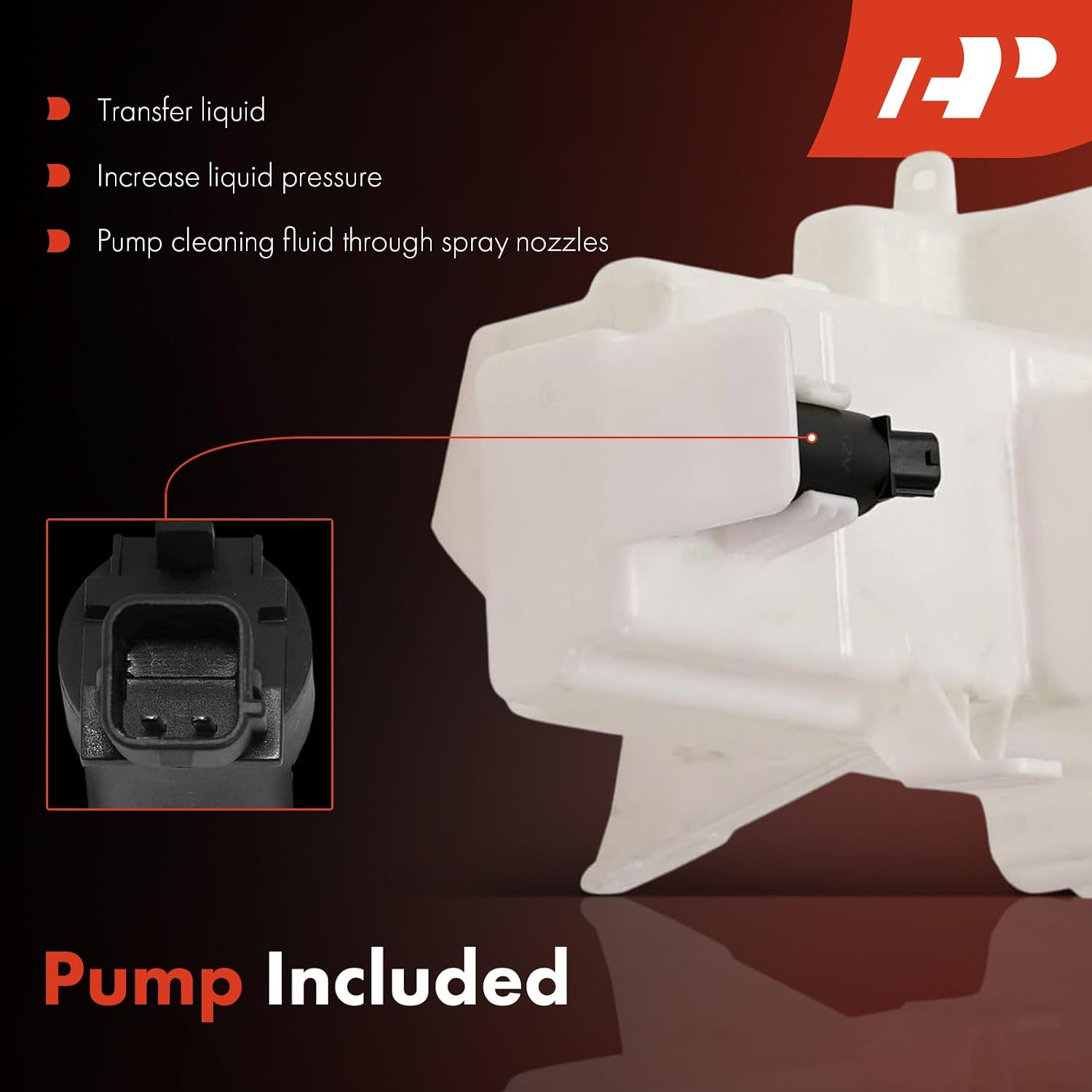 A-Premium Windshield Washer Reservoir Tank Assembly Compatible with Kia Rio 2018 2019 2020 - with Cap & Fluid Level Sensor & Pump (Sedan Only)