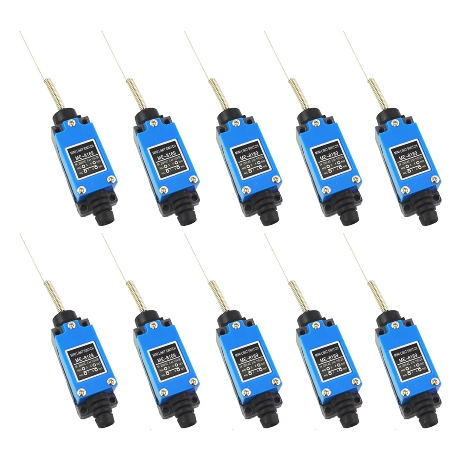 BKGWCSOR 10pcs Limit Switch ME-8169 Flexible Coil Spring Arm Limit Switch for CNC Switches