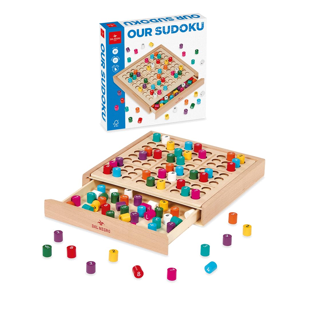 Dal Negro - Our Sudoku - Juego de Mesa de Madera, Apto para niños 8+ y Toda la Familia, 2 o más Jugadores, Talla única, 54112