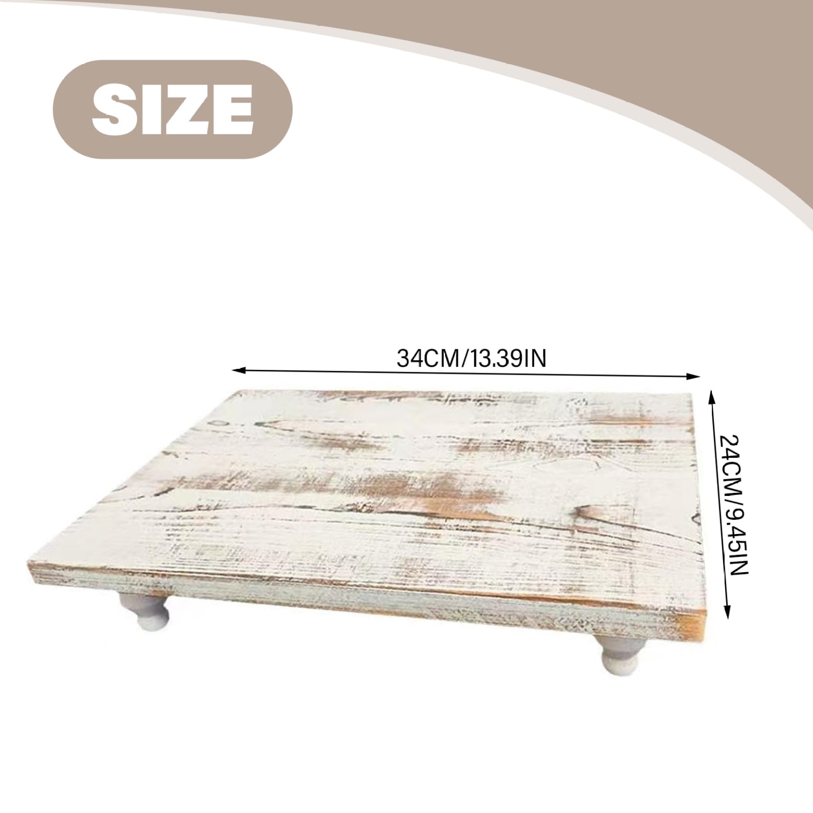 Espositore con piedistallo in legno, rettangolare, per bar e tavolo da pranzo, 33 x 25 cm, elegante vetrina per decorazioni domestiche ed eventi
