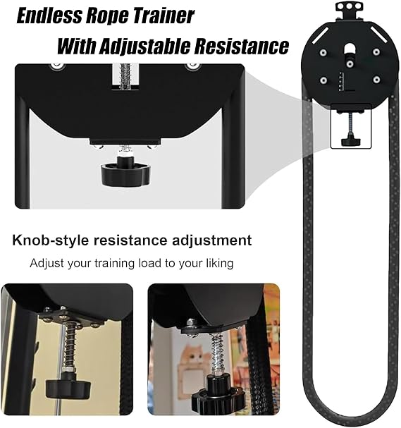 Rope Climbing Machine Endless Rope Trainer Machine | Pulley Ropes Climbing Machine With Adjustable Resistance | Ropes Exercise Equipment | Full Body Workout & Strength Training