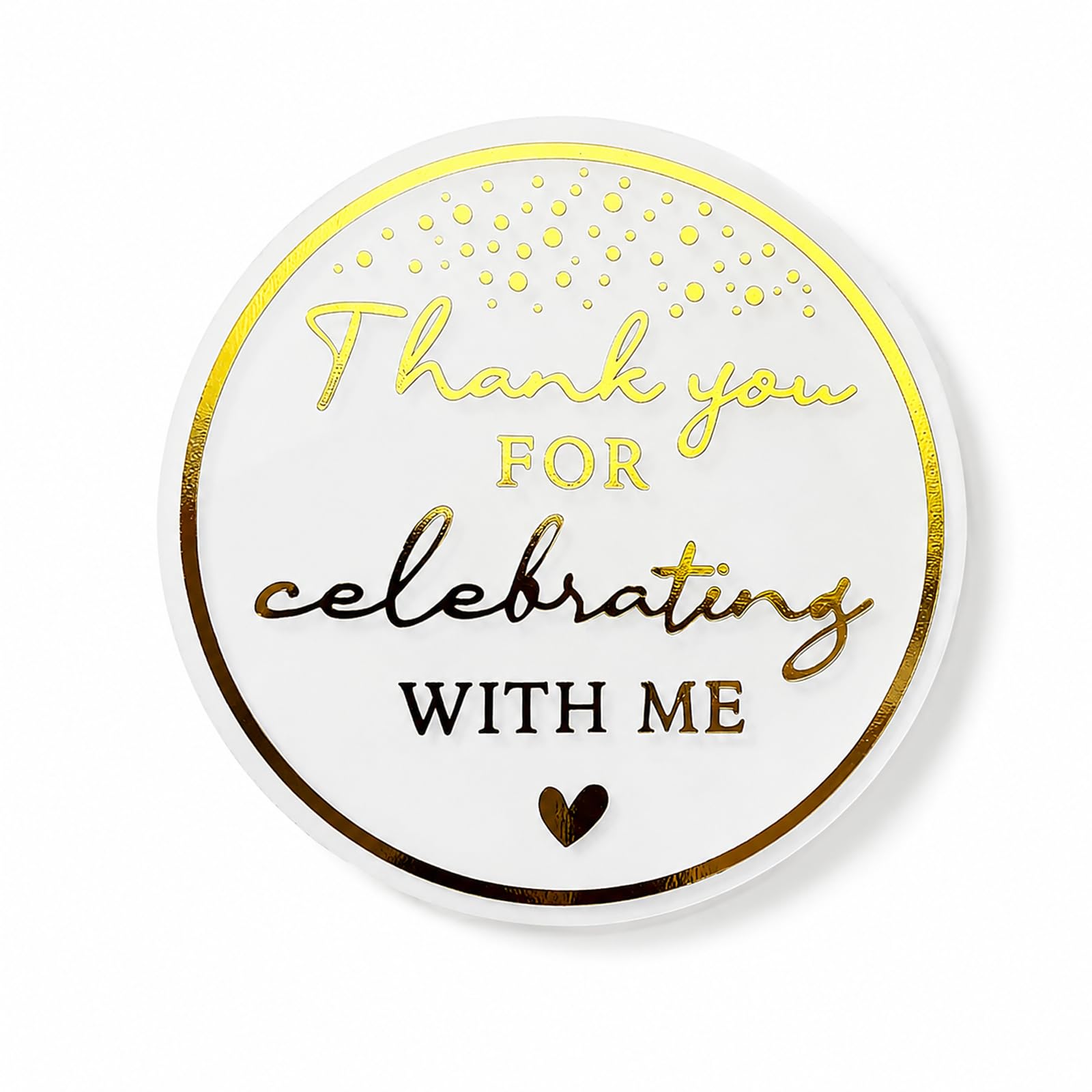 120 Pcs 2inch Personalised Stickers,Thank You Coming to My Party Sticker,Gold Round Adhesive Labels Stickers,Gold Thanks for Celebrating with Me Labels,for Wedding,Envelope Seals