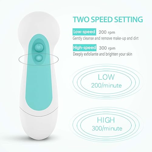 Miniatura 4 de Juego de cepillos giratorios de limpieza facial resistente al agua, con 3 cabezales de cepillo exfoliante - Sistema completo de spa facial por