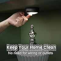 Vista 3 de swesara Puck Lights with Remote, Warm/White Light and 13 Colors Changing, use 3 AA Batteries, Easy to Install, Touch and Push Activation, 55 Lumens