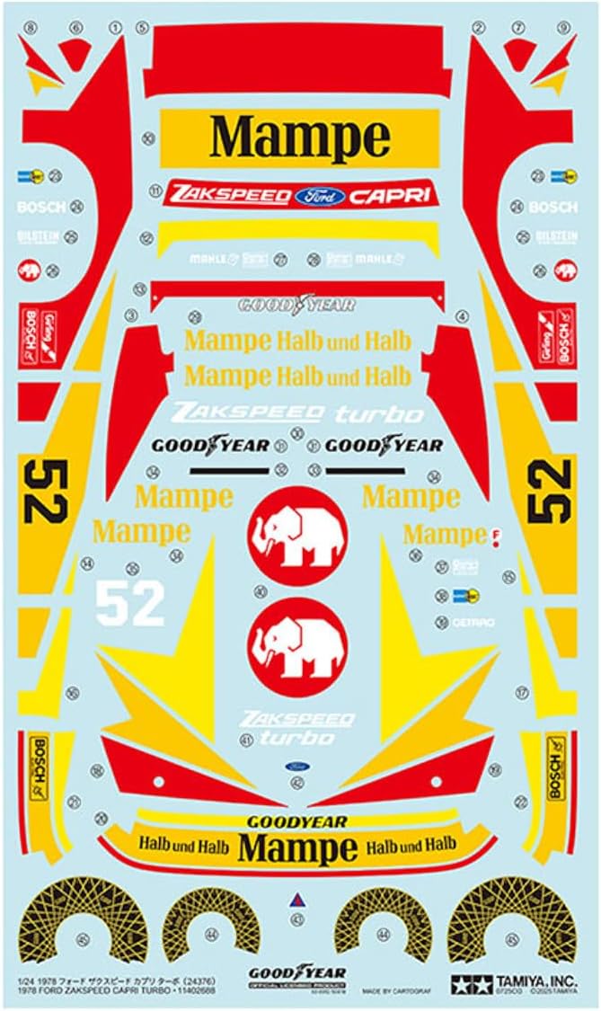 TAMIYA 24376 1978 Ford Zakspeed Capri Turbo Car 1:24 Model Kit