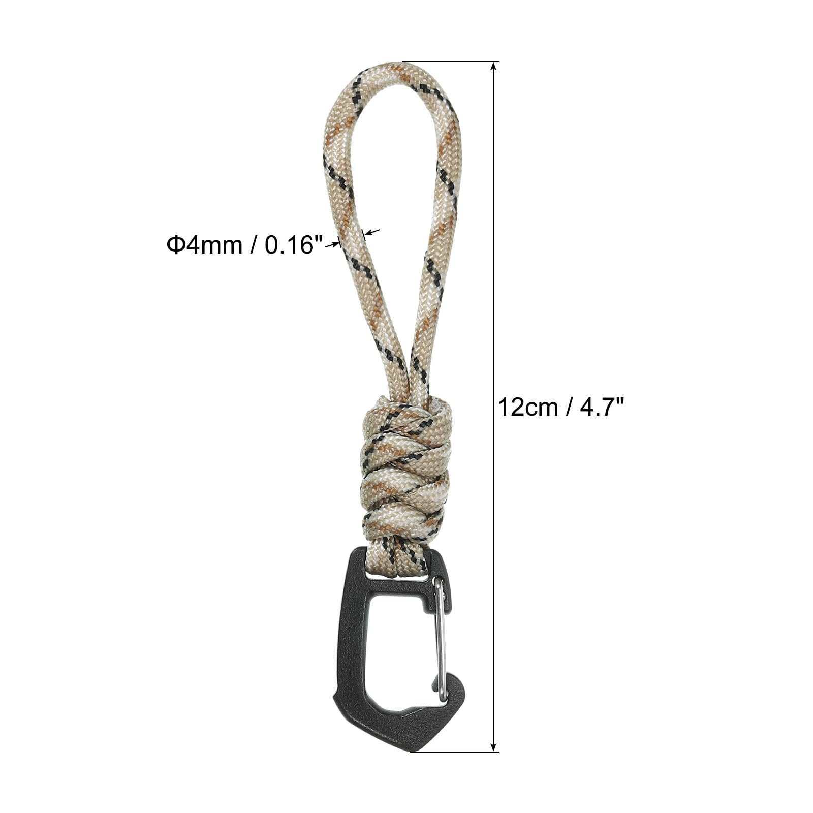 PATIKIL Badge Lanyard 4.7 Inch, Necklace Keychain Cord Metal Clasp Hook Ring Strap for Keys Whistle ID Card Badge Holder Camo Apricot - Image 2
