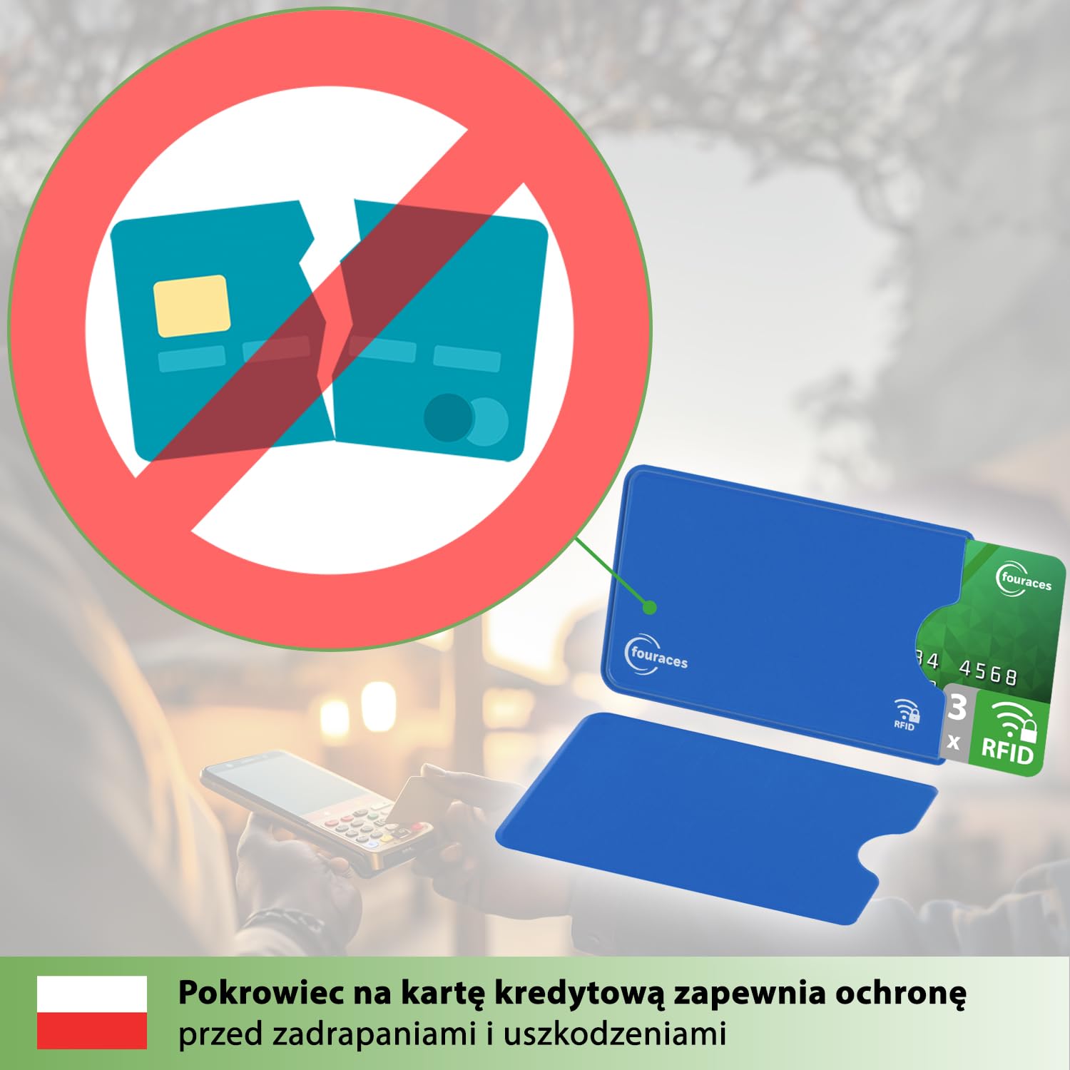 fouraces 3x etui ochronne z blokadą RFID – różne kolory – zabezpieczenie przed kradzieżą danych – etui NFC – etui na karty kredytowe i karty EC, etui na karty EC na karty bankowe