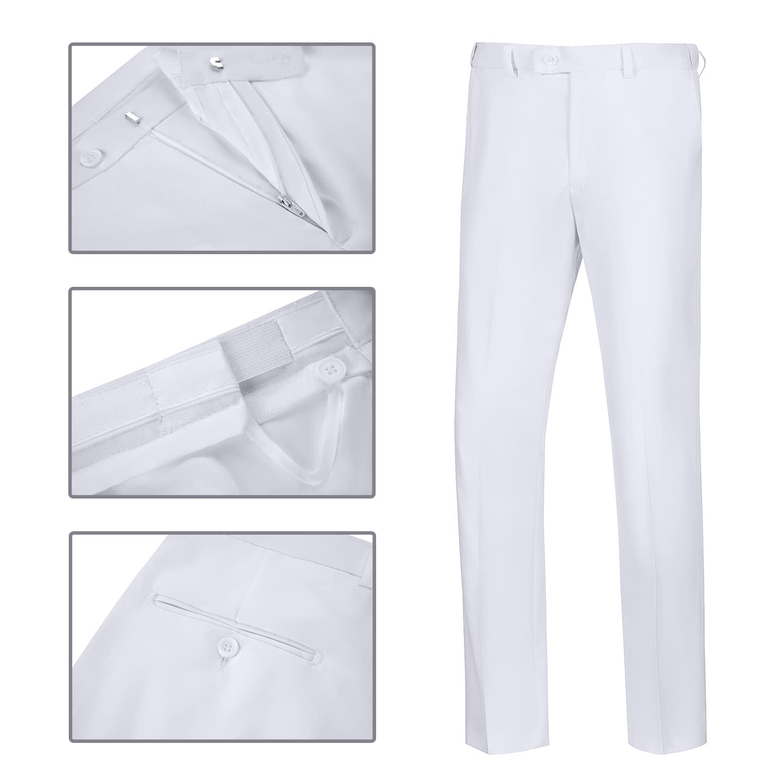 Costume 3 pièces pour homme - Coupe ajustée - Châle - Veste à revers - Veste - Pantalon - Costume formel pour mariage et bal de fin d'année