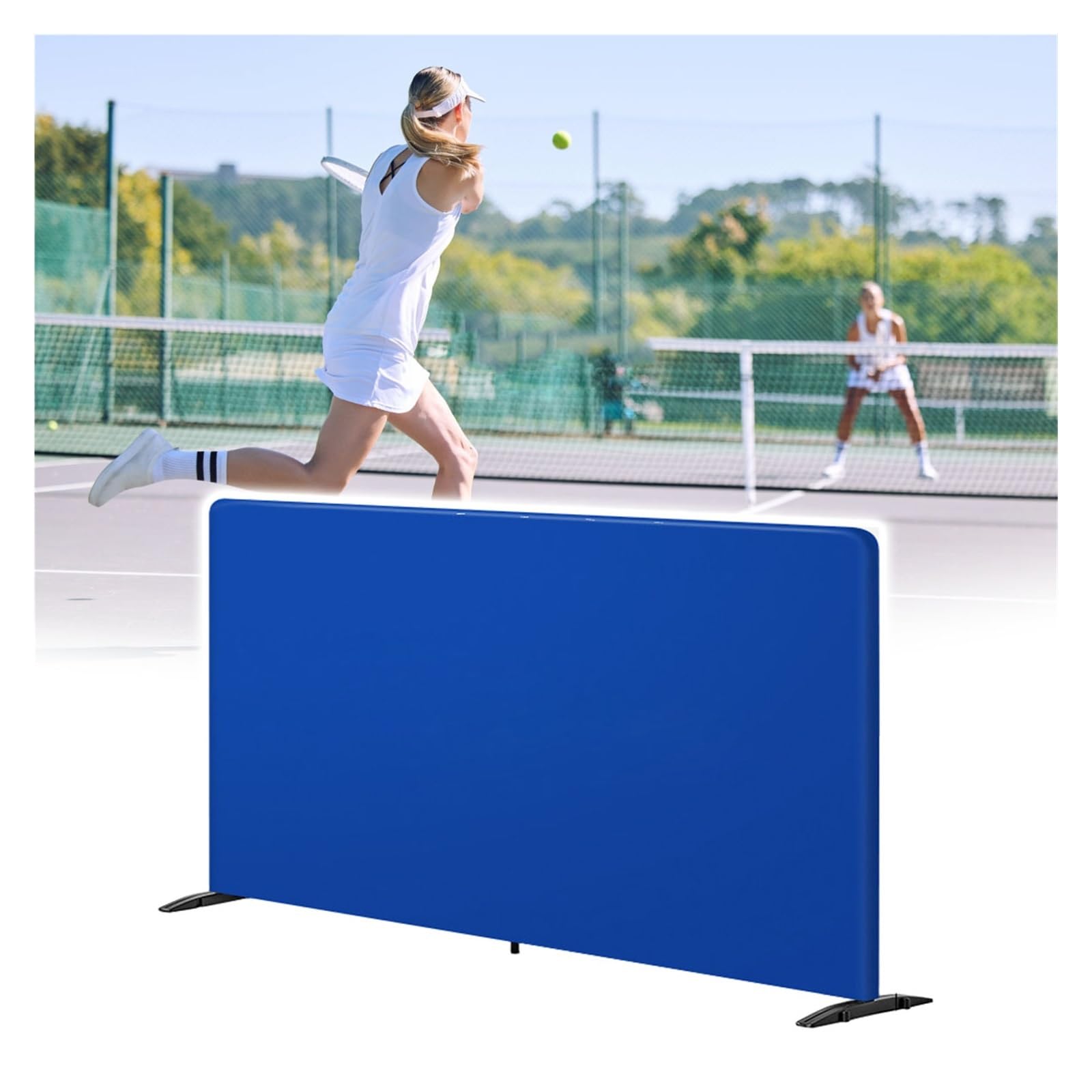 Przegrody barier kortowych Pickleball, przenośna bariera treningowa do tenisa stołowego, ogrodzenie do ping-ponga do łatwego pobierania piłki (200 x 100 cm)
