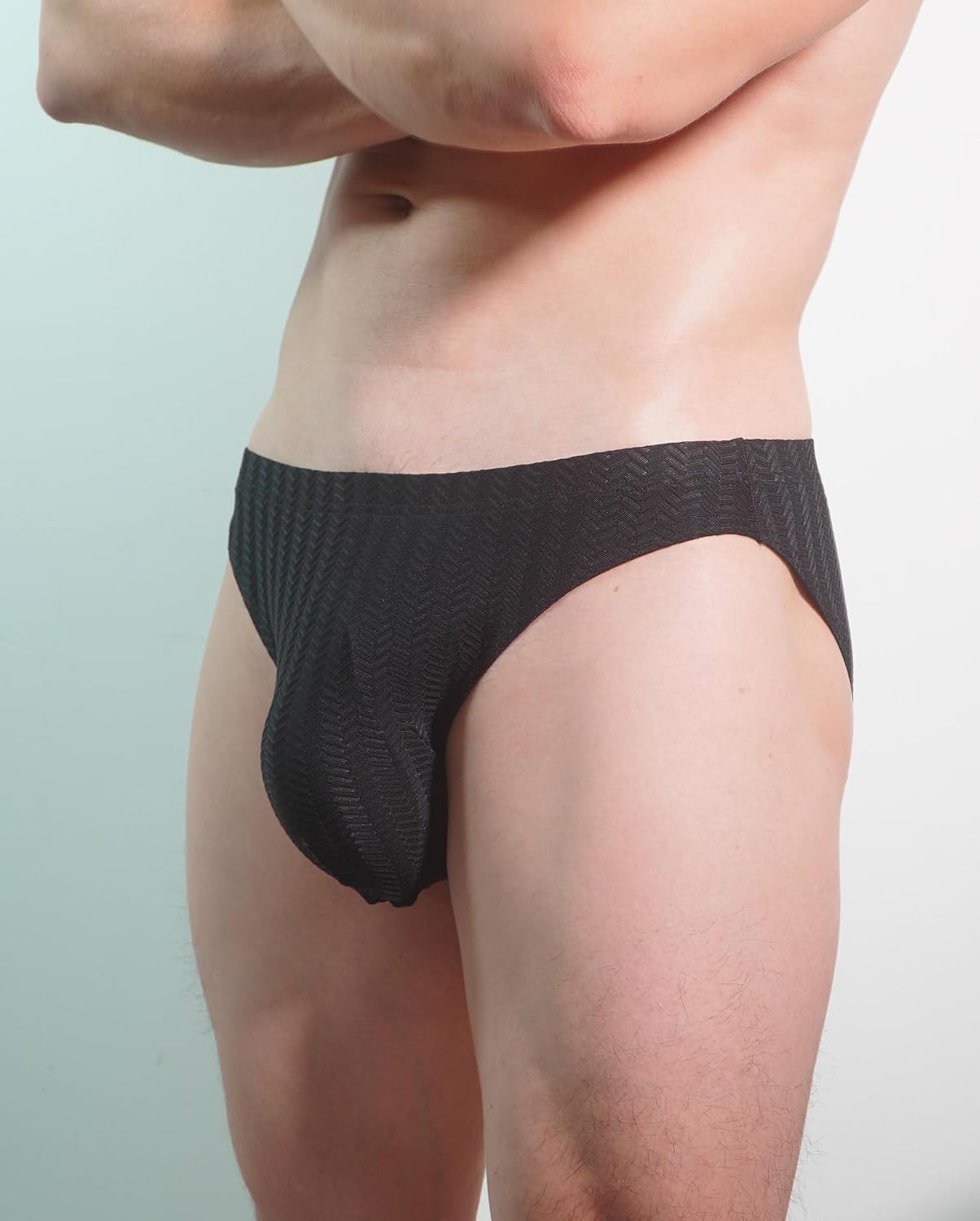 WINDAY Men's Lace Silk Low Rise Bikini Briefs Soft Moisture Wicking Underwear