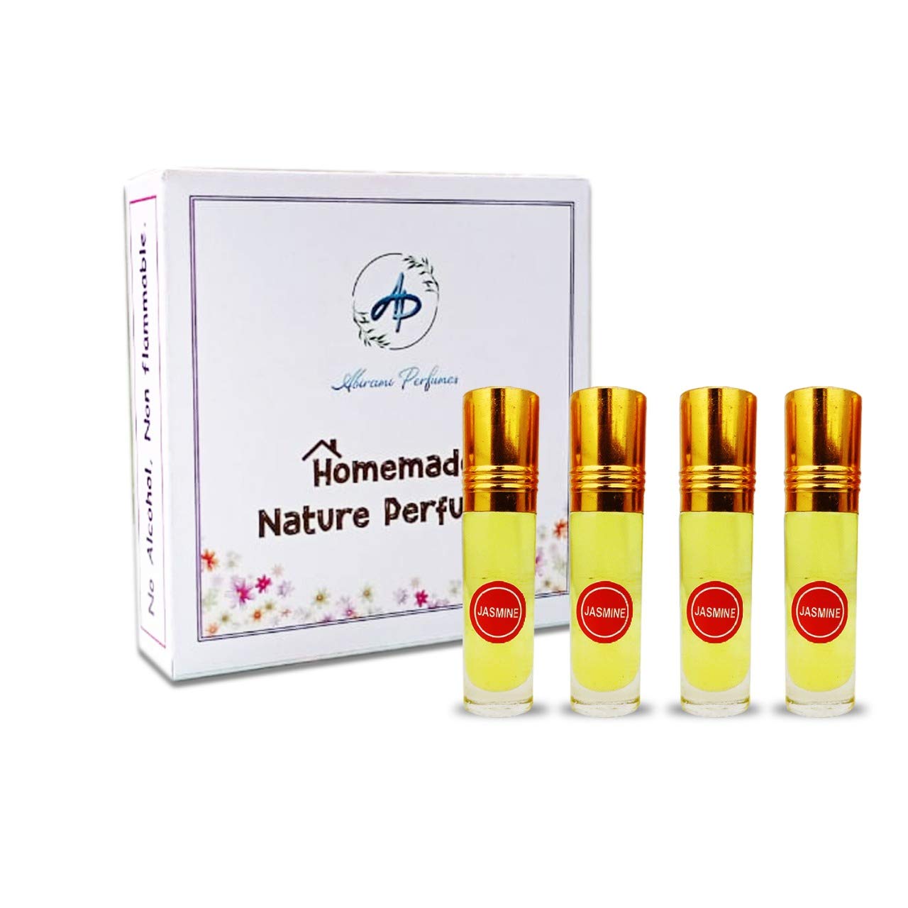 Homemade Nature Perfumes - 4 Pieces (Jasmine) 40 ml (For Men & Women)