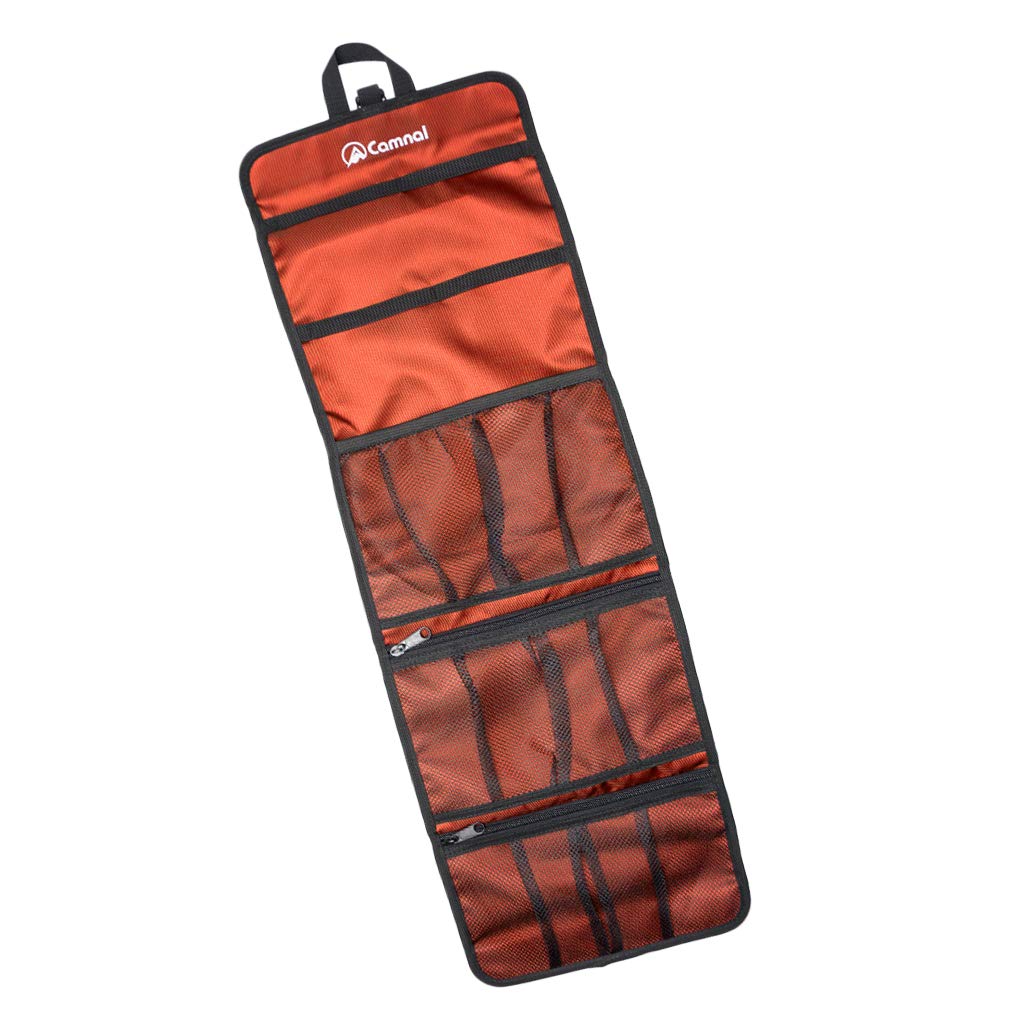 CUTICATE Sacca Porta Moschettone per Arrampicata su Roccia, Borsa per Roll-up per Ferramenta, Custodia per Appendere, Organizzare Gadget per Alpinismo Ascenden - Arancia
