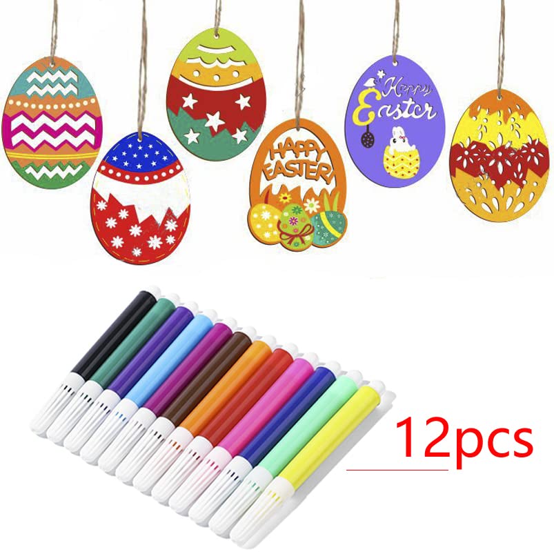 Kit DIY Pâques 305 Pièces En Bois à Peindre - Lapins, œufs, Poussins, Avec Ficelle Et Peintures Décorations Pâques à Peindre Enfant