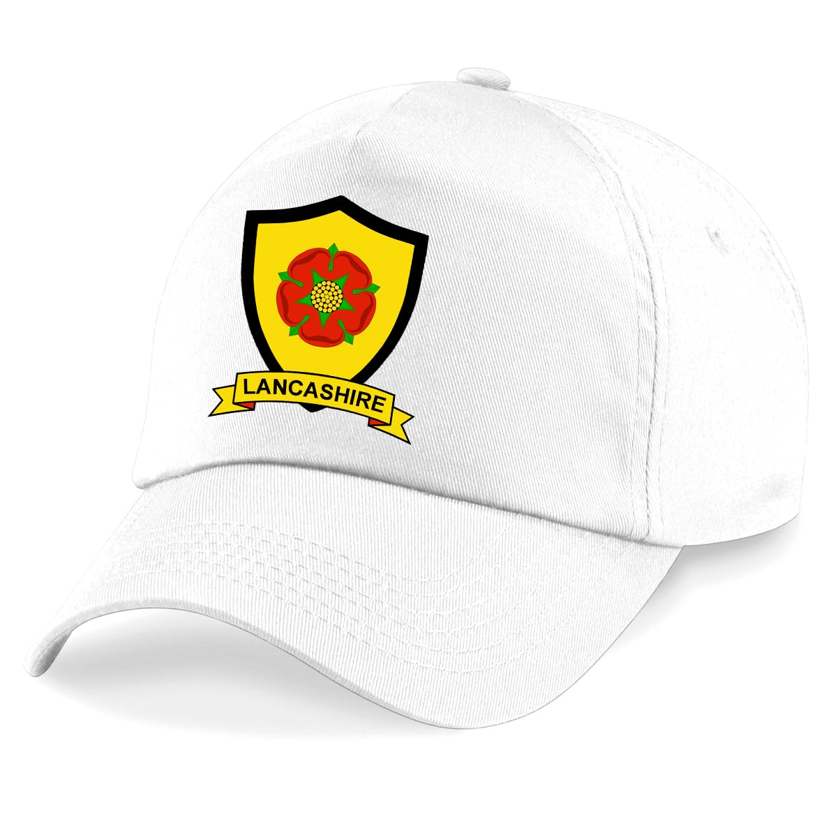 Psave Men's White Lancashire County Embroidered Baseball Cap Cricket Sport Your County Embroidery (White)