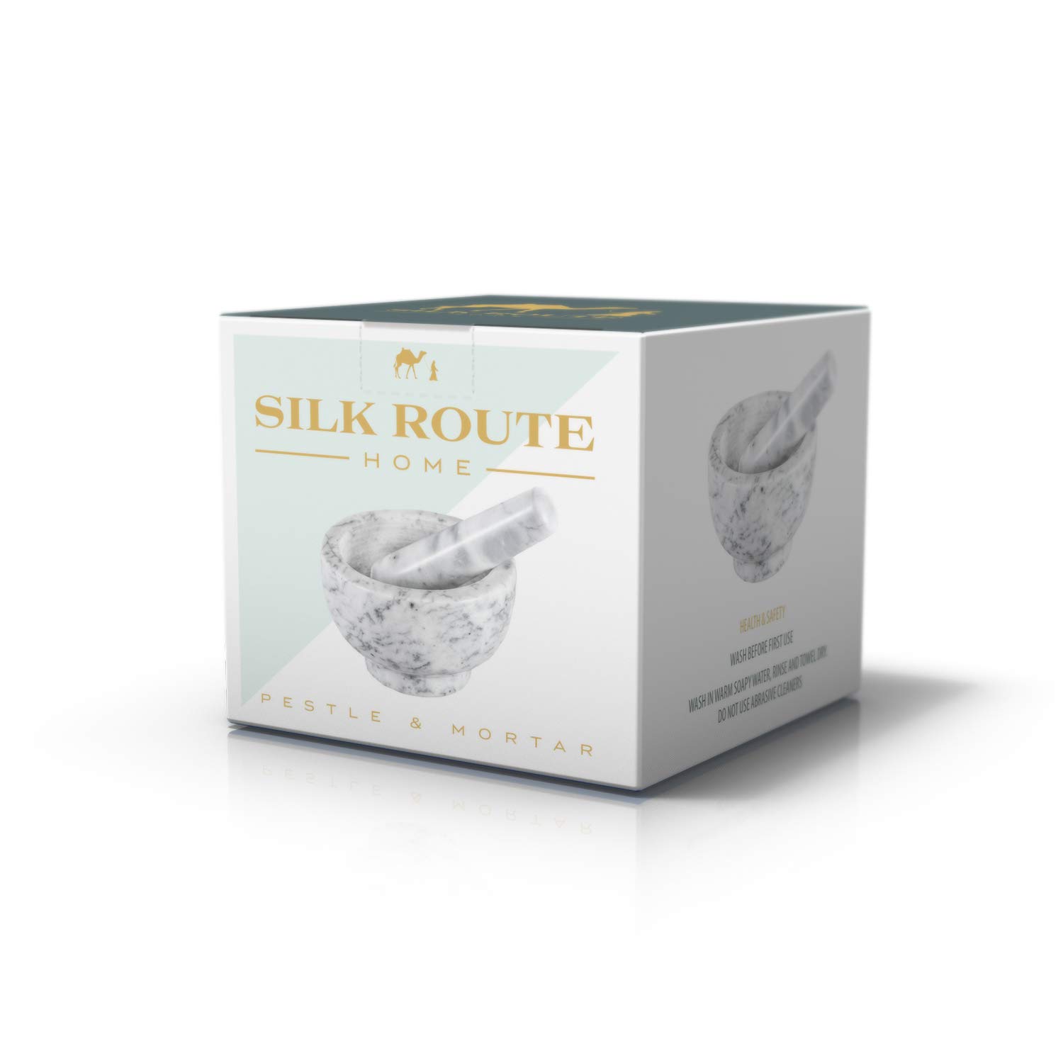 Silk Route Spice Company Mortero y Margón de Mármol Sólido
